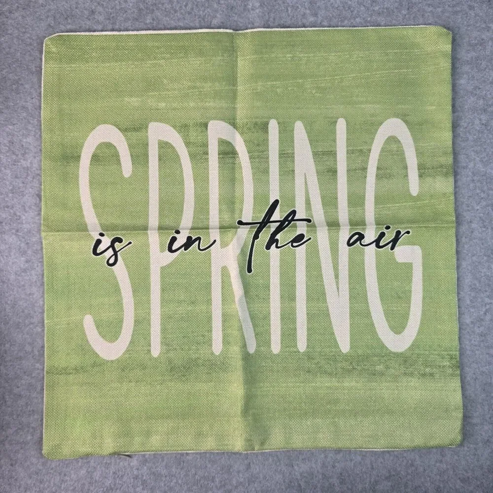 Spring Blossoms Throw Pillow Cases Covers 18in Lot of 2 Green Indoor Outdoor‎